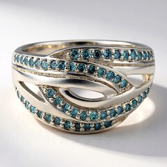 Anello placcato in platino con Diamante Fancy