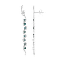 Boucles d'oreilles en argent et Diamant fantaisie