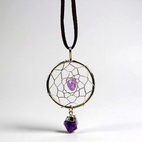 Accessorio in ottone con Ametista (Lapis Vitalis)