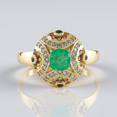Anello in oro con Smeraldo Zambia (de Melo)
