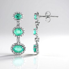Orecchini in argento con Smeraldo Colombiano
