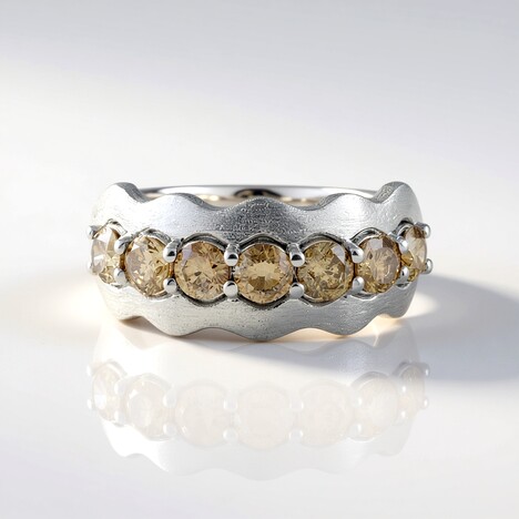 Anello in oro con Diamante Champagne I2 (de Melo Gold)