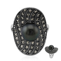 Anello in argento con Perla Tahitiana (Annette classic)