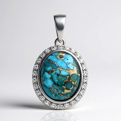 Ciondolo in argento con Mosaico turchese