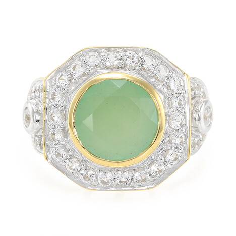 Grüner Chalzedon-Silberring