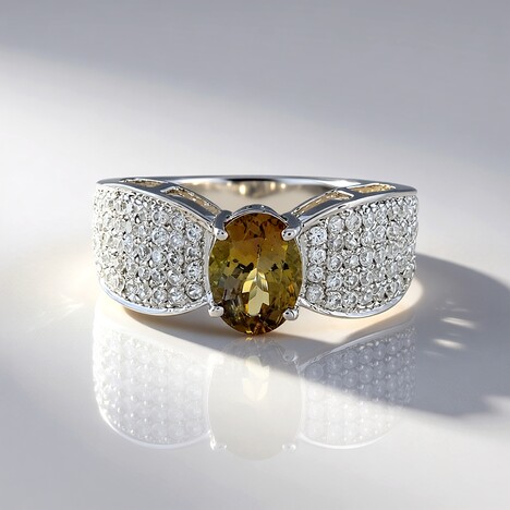 Anello in oro con Tanzanite Gialla (non riscaldata)