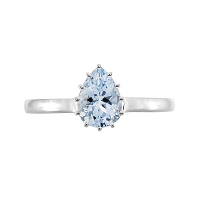 10K AAA Brazilian Aquamarine Gold Ring