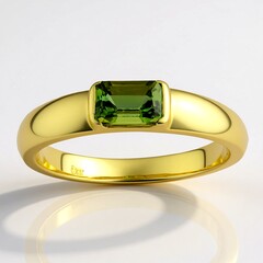Anello in oro con Tormalina Verde