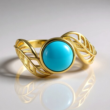 Bague en or et Turquoise Sleeping Beauty (Ornaments by de Melo)