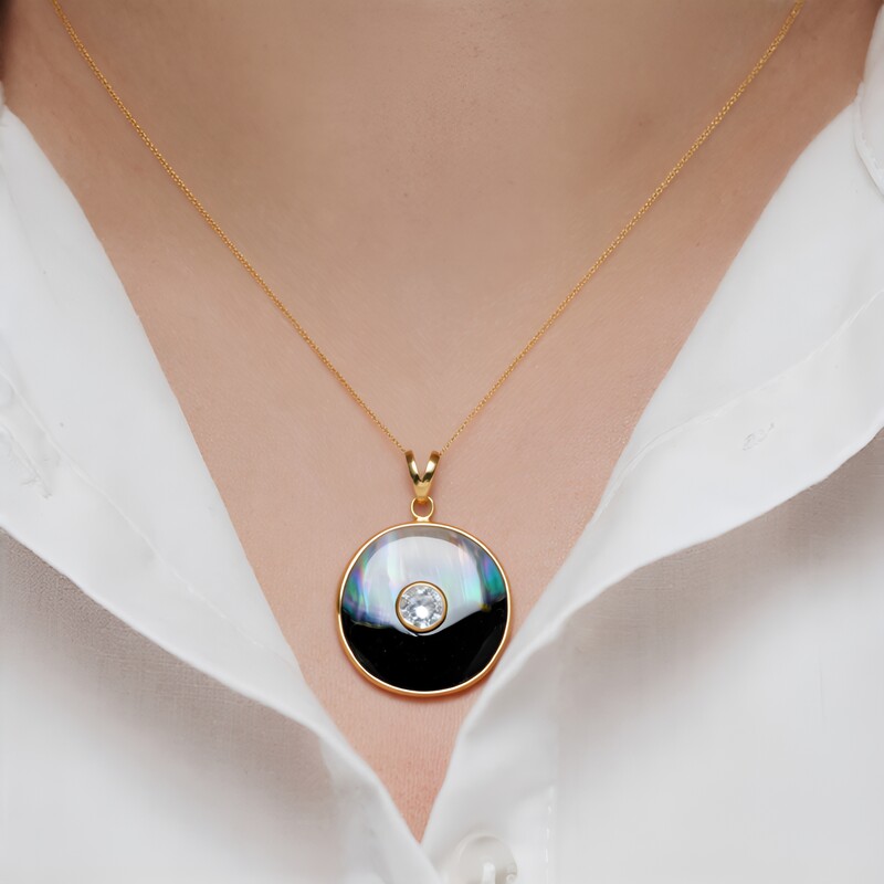 Mother of Pearl Silver Pendant (Bali Barong)