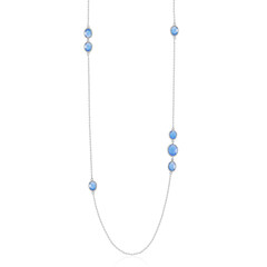 Blauer Chalzedon-Silbercollier