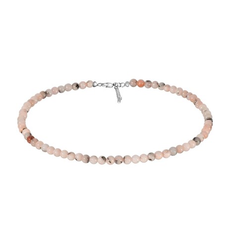 Pinkfarbener Opal-Silberhalskette