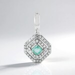 Pendentif en argent et Émeraude de couleur Paraiba