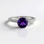 Anello in argento con Ametista Zambiana