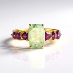 Anello in argento con Ametista Verde (de Melo Essence)