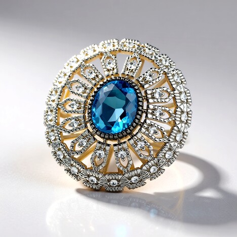 Bague en argent et Fluorite bleu pétrole (Gems en Vogue)