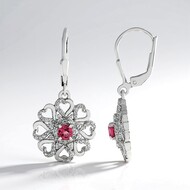 Pendientes en plata con Turmalina rosa de Nigeria
