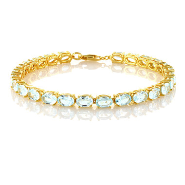 Bracciale in argento con Topazio Blu Cielo