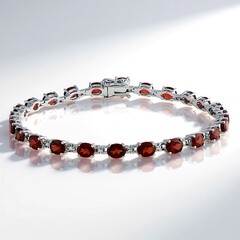 Bracciale in argento con Granato Mozambico