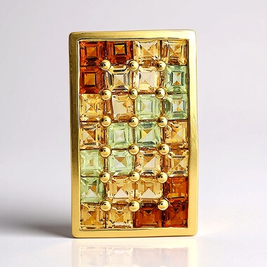 Pendentif en argent et Citrine brandy (MONOSONO COLLECTION)