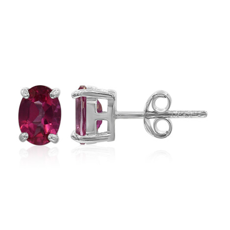 Pinkfarbener Mystik-Topas-Silberohrringe