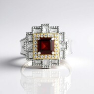 Anillo en plata con Granate de la India (Dallas Prince Designs)