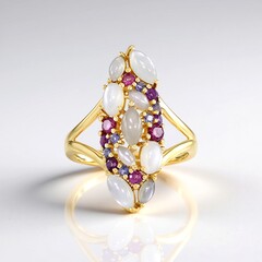 Anello in argento con Pietra di Luna Bianca