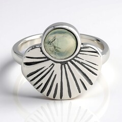 Anello in argento con Prehnite