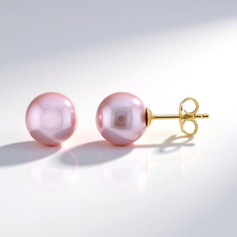 Orecchini in argento con Perla Ming Porpora (TPC)