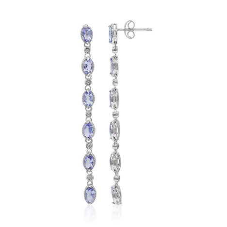 Tansanit-Silberohrringe