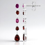 Pendientes en plata con Granate de Mozambique