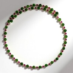 Collana rigida in acciaio con Rubino (Riya)