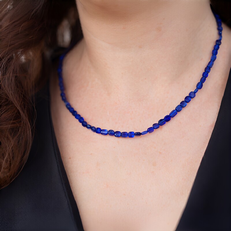 Collier en argent et Kyanite du Népal