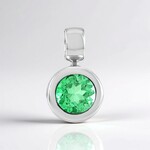 Ciondolo in argento con Quarzo Verde Smeraldo