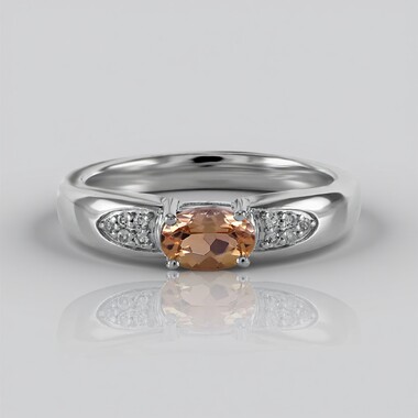 Pierścionek ze srebra - Topaz imperialny Ouro Preto