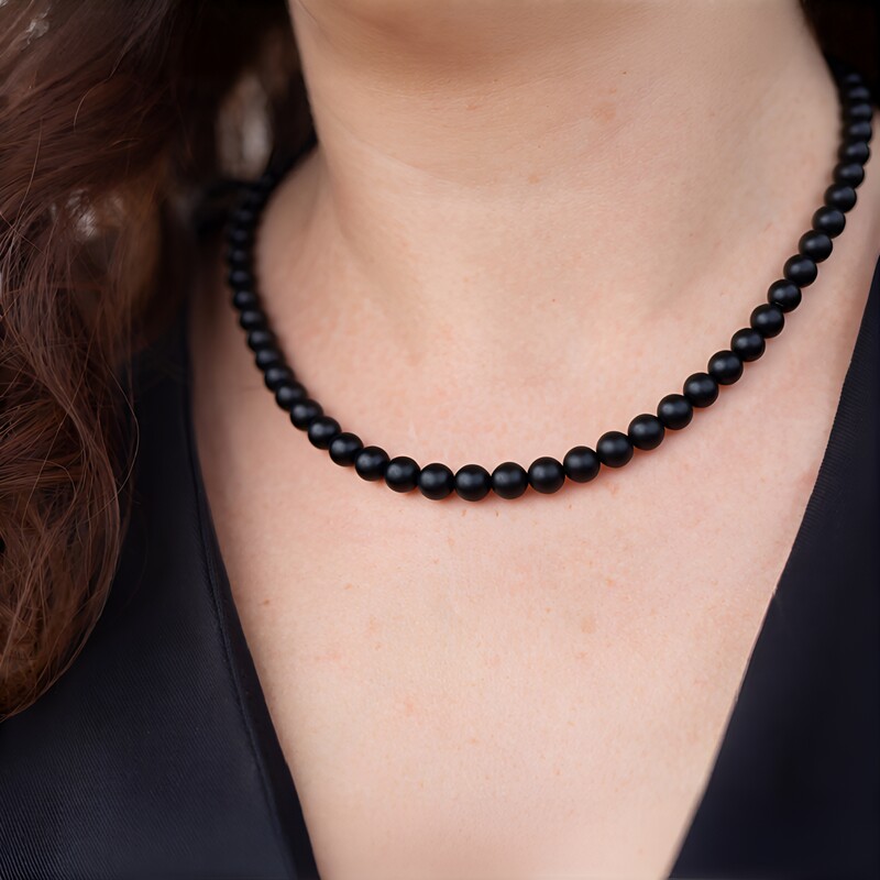 Collier en argent et Perle de lave