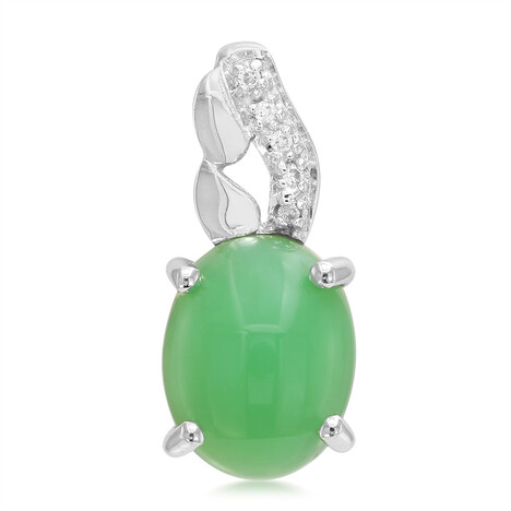 Kaiserlicher Chrysopras-Silberanhänger