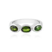 Anello in argento con Diopside Russo