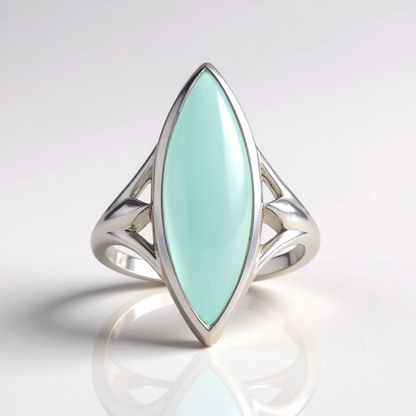 Anello in argento con Calcedonio Acqua