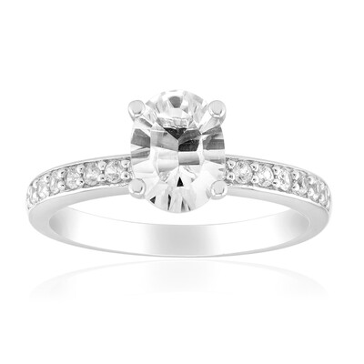 Anillo en plata con Topacio blanco