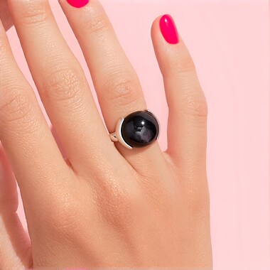 Zilveren ring met een hyperstheen
