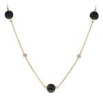Gouden halsketting met zwarte onyxen (CIRARI)