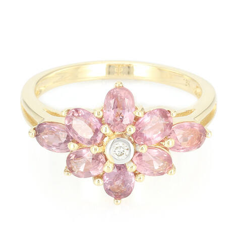 Gouden ring met Onverhitte Padparadscha Saffieren (AMAYANI)