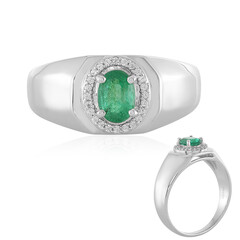 Zilveren ring met een Zambia-smaragd