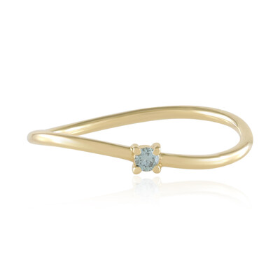 18K SI2 Sky Blue Diamond Gold Ring