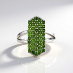 Anello in argento con Diopside Russo