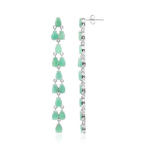 Smaragd-Silberohrringe