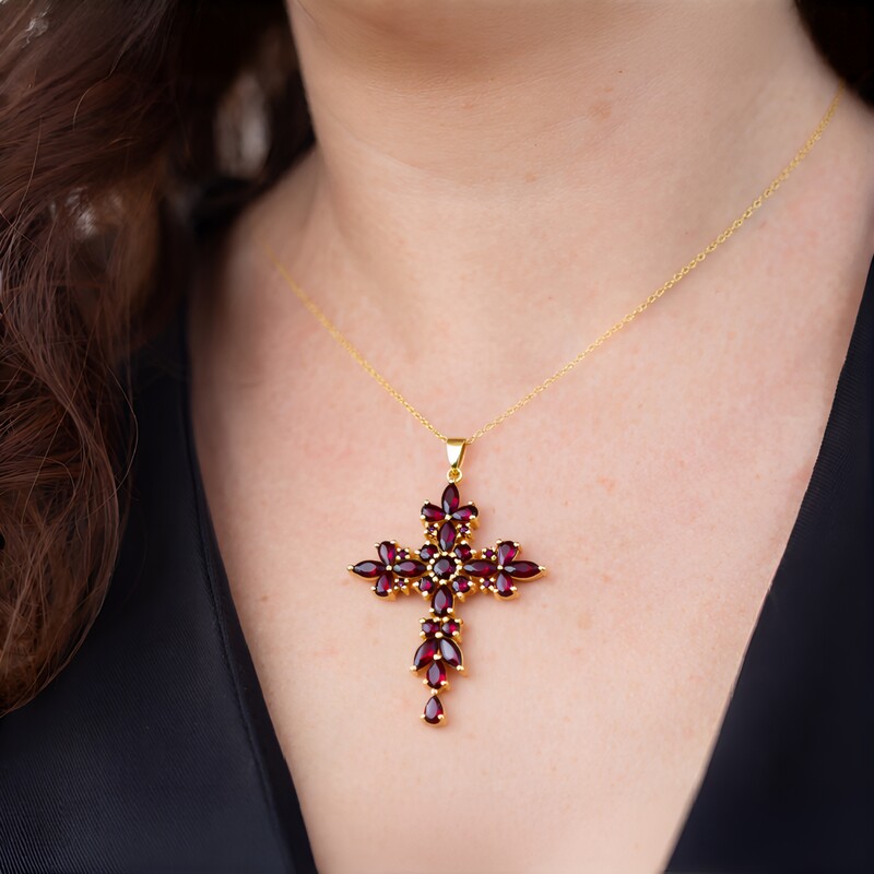 Garnet Silver Necklace