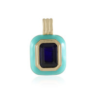 Pendentif en argent et Saphir bleu de Madagascar (Adela Silber)