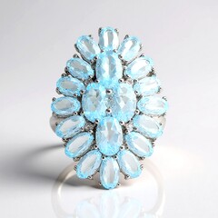 Anello in argento con Topazio Blu Cielo